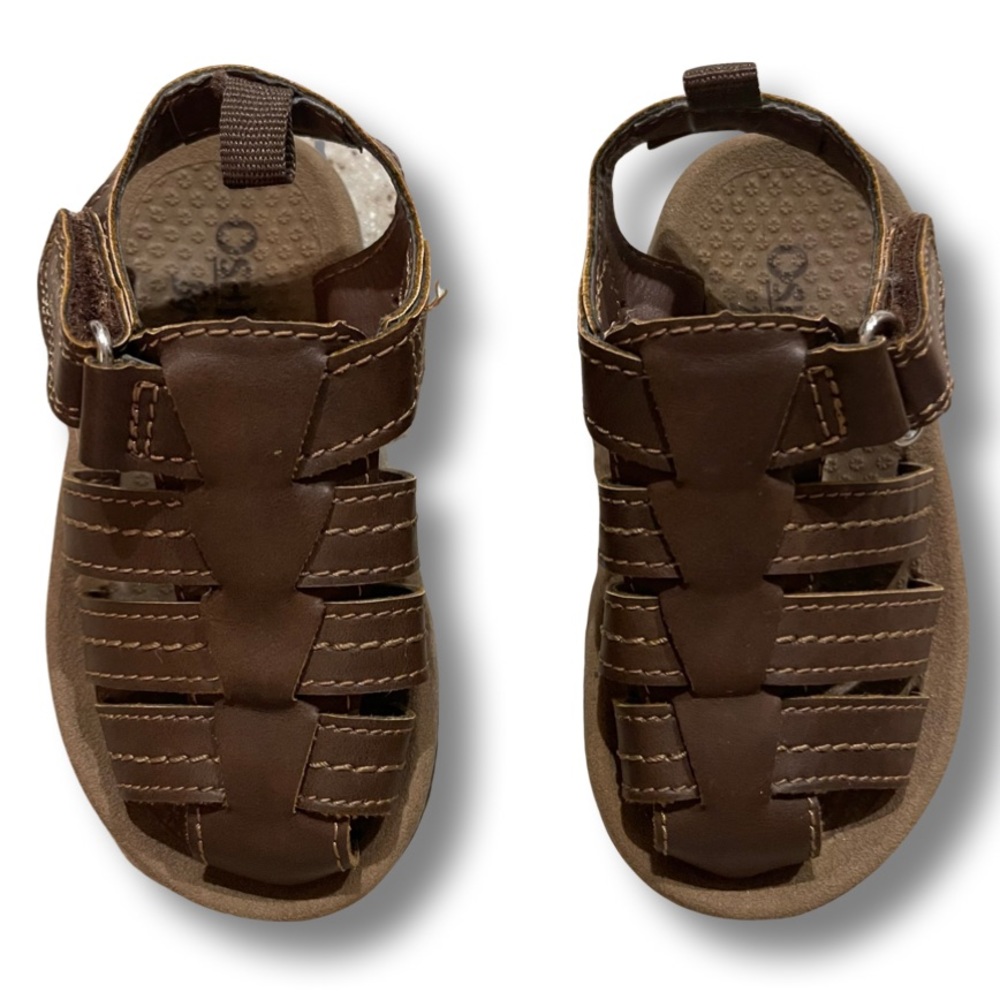 OSHKOSH B'GOSH Brown Callum Fisherman Sandal Toddler Boys size 5 like new